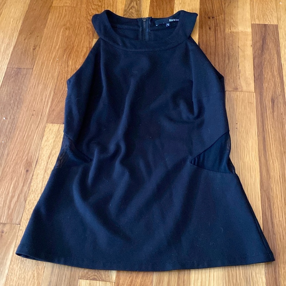 Ro&De Womens Black Flare Halter Top Size XS